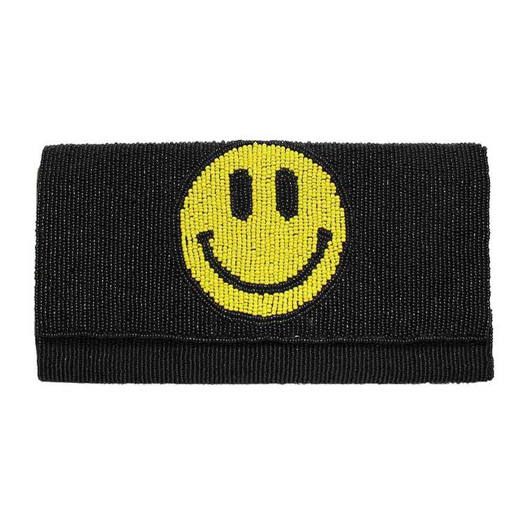Beaded Smile Clutch Crossbody Bag - Madeline Love - Flyclothing LLC