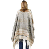 Beautiful Aztec Patterned Cape Poncho - Madeline Love - Flyclothing LLC