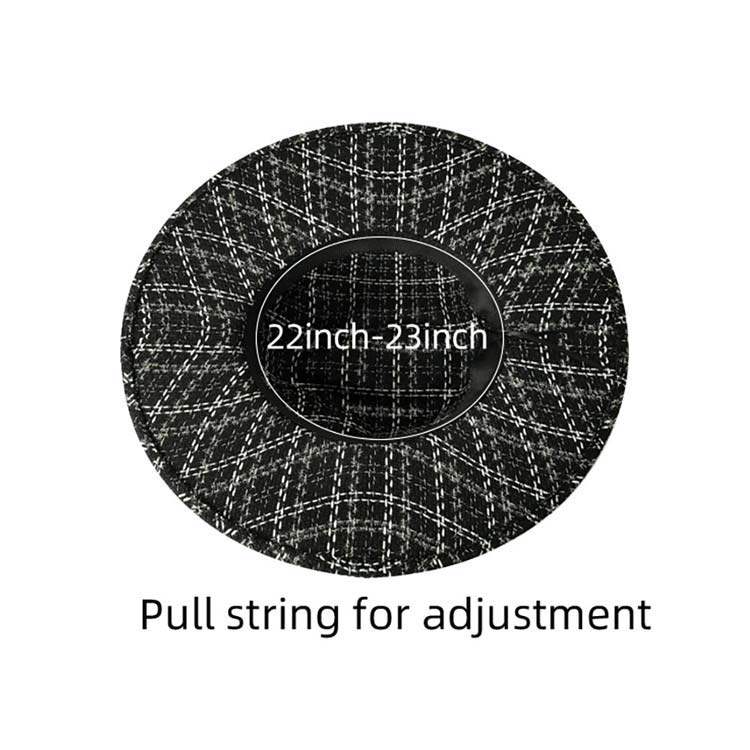 Belt Band Accented Check Patterned Panama Hat - Madeline Love - Flyclothing LLC