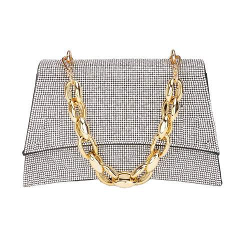 Bling Evening Tote Crossbody Bag Chain Handle - Madeline Love - Flyclothing LLC