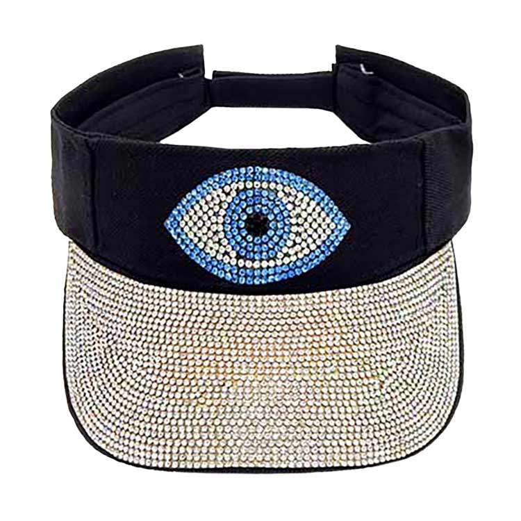 Bling Evil Eye Accented Visor Hat - Madeline Love - Flyclothing LLC