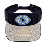 Bling Evil Eye Accented Visor Hat - Madeline Love - Flyclothing LLC
