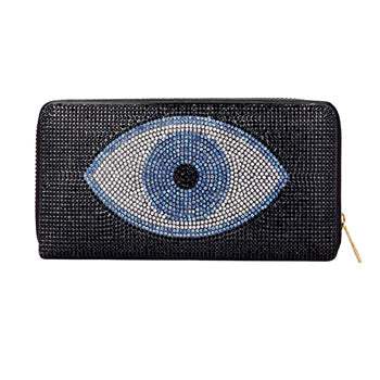 Bling Evil Eye Zipper Wallet - Madeline Love - Flyclothing LLC