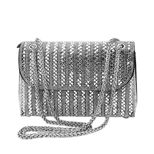 Bling Flap Bag Shoulder Crossbody Evening Bag - Madeline Love - Flyclothing LLC