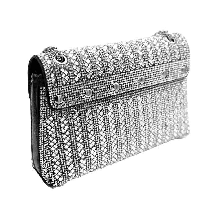 Bling Flap Bag Shoulder Crossbody Evening Bag - Madeline Love - Flyclothing LLC