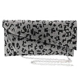 Bling Leopard Patterned Evening Clutch Crossbody Bag - Madeline Love - Flyclothing LLC