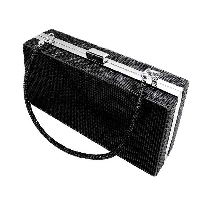 Bling Rectangle Evening Tote Clutch Crossbody Bag - Madeline Love - Flyclothing LLC