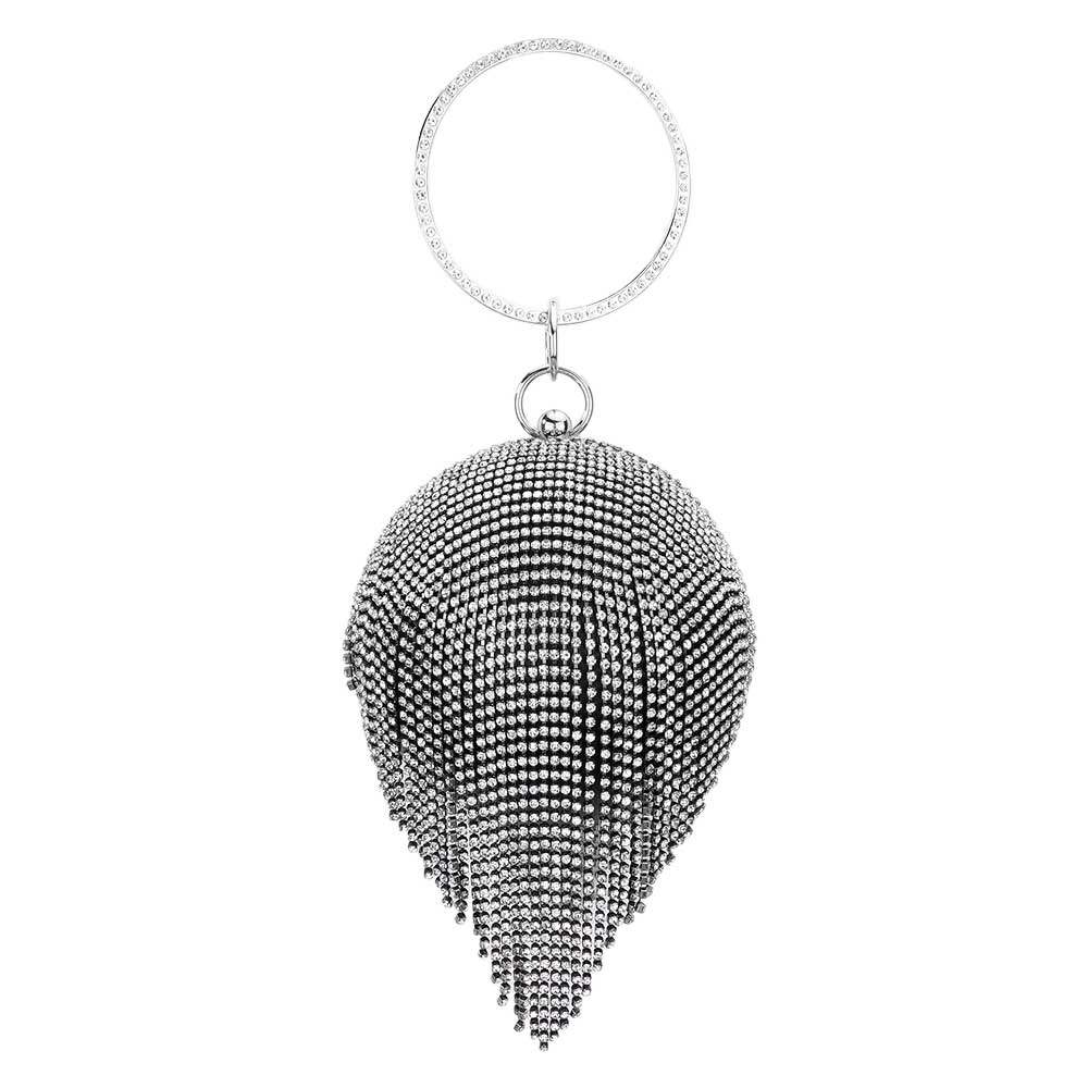 Bling Round Ball Fringe Evening Tote Crossbody Bag - Madeline Love - Flyclothing LLC