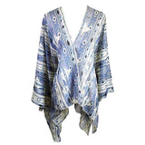 Boho Patterned Sheer Cover Up Kimono Poncho - Madeline Love - Flyclothing LLC