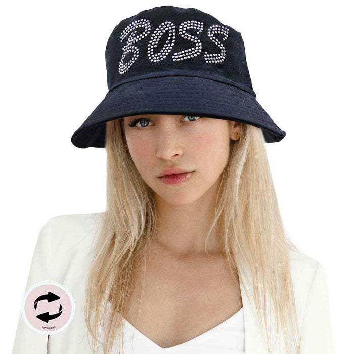 Boss Message Solid Reversible Bucket Hat - Madeline Love - Flyclothing LLC