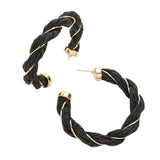 Braided Raffia Hoop Earrings - Madeline Love - Flyclothing LLC