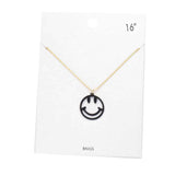 Fashionable Brass Metal Smile Pendant Necklace - Madeline Love - Flyclothing LLC