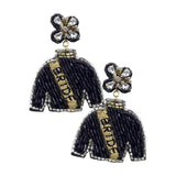 Bride Felt Back Beaded Suit Dangle Earrings - Madeline Love - Flyclothing LLC