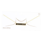Bride Gold Dipped Enamel Rectangle Message Pendant Necklace - Madeline Love - Flyclothing LLC