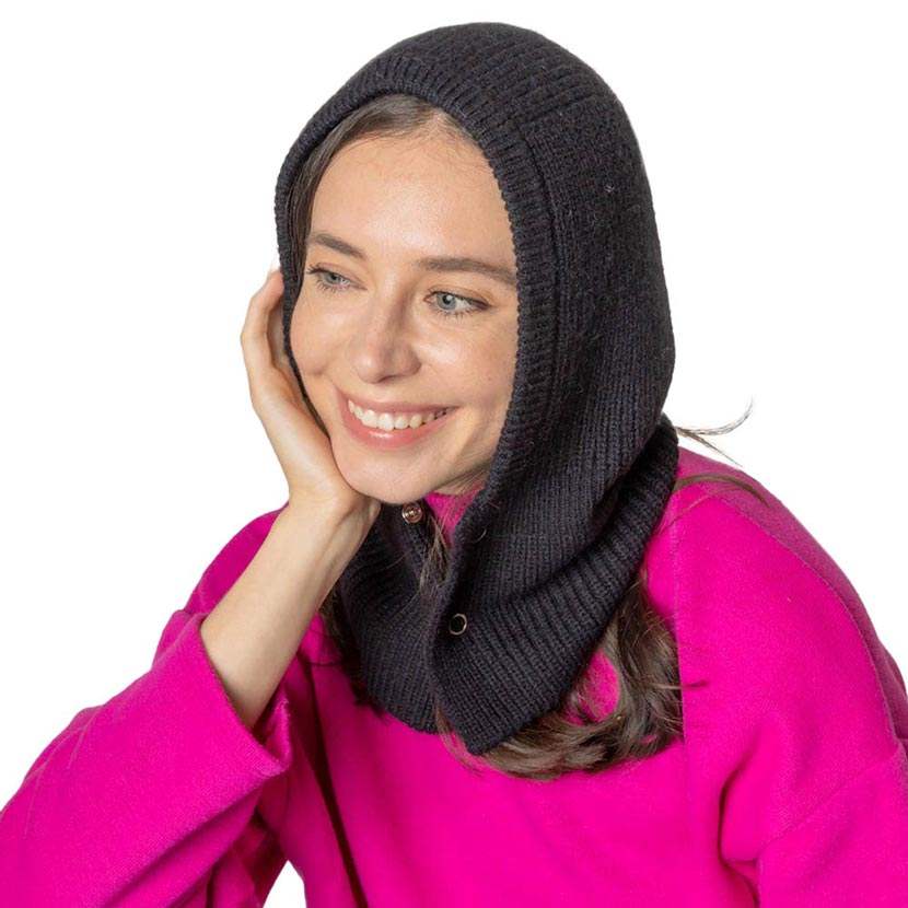 Buttoned Snood Hat - Madeline Love - Flyclothing LLC