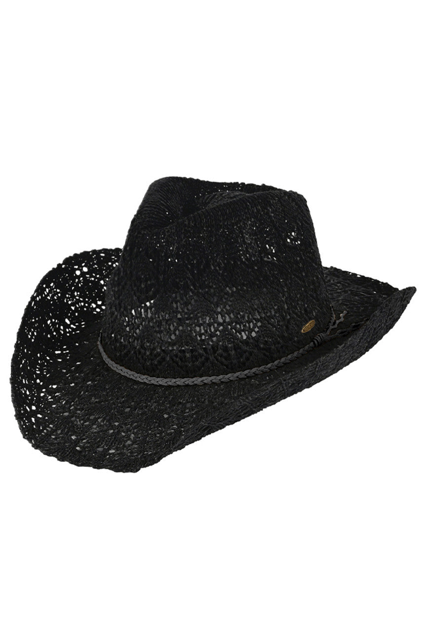 C.C Women's Horseshoe Lace Knitting Cowboy Hat - Madeline Love - Flyclothing LLC
