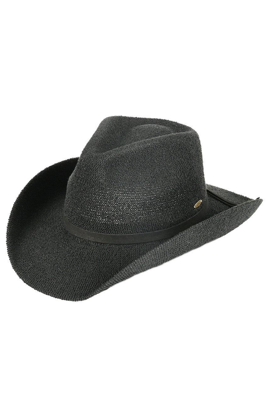 C.C Women's Terry Cloth Band Trim Cowboy Hat - Madeline Love - Flyclothing LLC