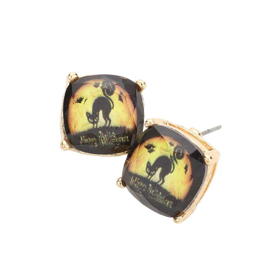 Cat Cushion Square Stud Earrings - Madeline Love - Flyclothing LLC