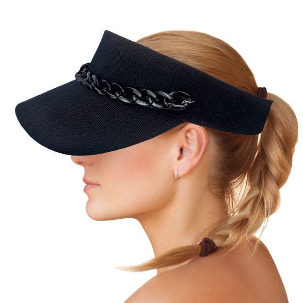 Chain Band Visor Hat - Madeline Love - Flyclothing LLC