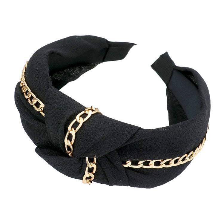 Chain Trim Knot Headband - Madeline Love - Flyclothing LLC