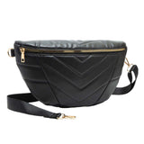 Chevron Patterned Solid Sling Bag - Madeline Love - Flyclothing LLC
