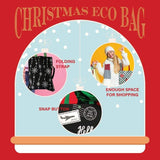 Christmas Poinsettia Printed Foldable Eco Bag - Madeline Love - Flyclothing LLC