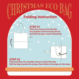 Christmas Poinsettia Printed Foldable Eco Bag - Madeline Love - Flyclothing LLC
