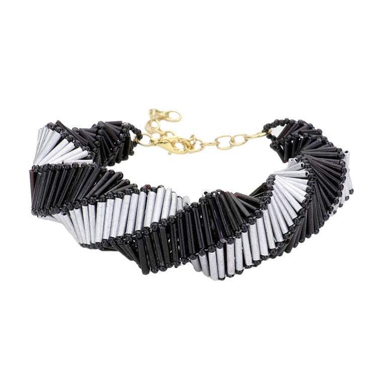 Chunky Beads Abstract Spiral Bracelet - Madeline Love - Flyclothing LLC
