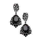 Chunky Crystal Rhinestone Teardrop Bubble Evening Earrings - Madeline Love - Flyclothing LLC