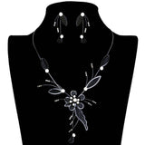 Crystal Detail Metal Mesh Flower Vine Necklace - Madeline Love - Flyclothing LLC