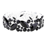Crystal Glass Marquise Evening Stretch Bracelet - Madeline Love - Flyclothing LLC