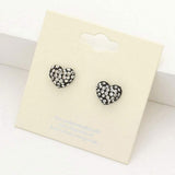 Crystal Pave Heart Stud Earrings - Madeline Love - Flyclothing LLC