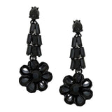 Crystal Rhinestone Flower Evening Earrings - Madeline Love - Flyclothing LLC