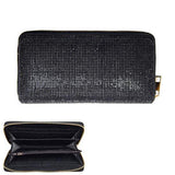 Crystal Rhinestone Pave Zipper Wallet - Madeline Love - Flyclothing LLC