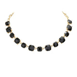 Cushion Square Stone Link Evening Necklace - Madeline Love - Flyclothing LLC