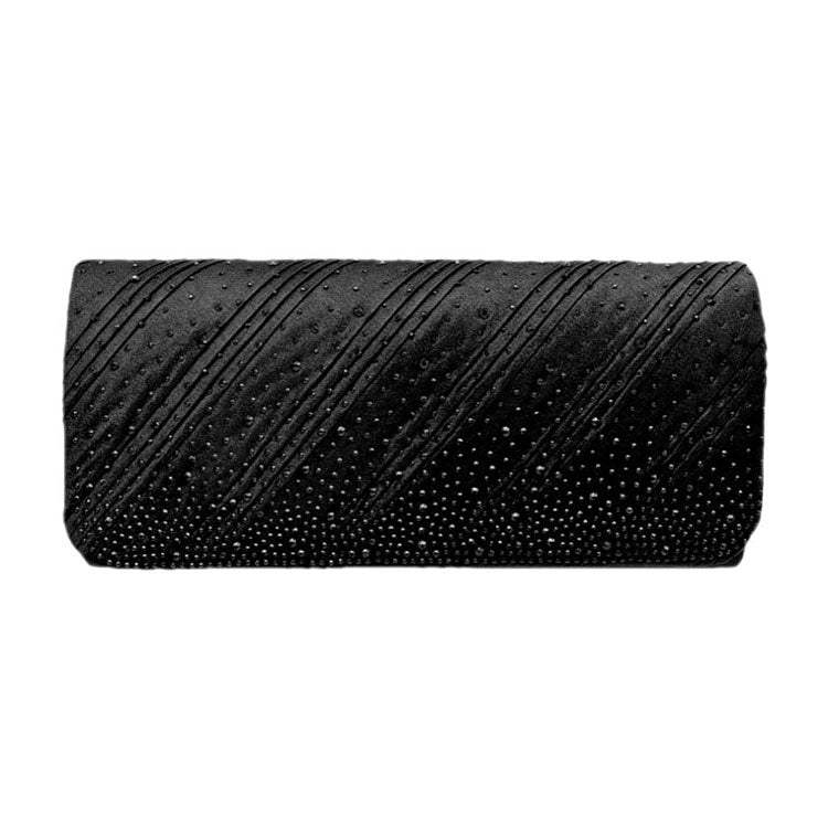 Diagonal Line Detailed Bling Evening Clutch Crossbody Bag - Madeline Love - Flyclothing LLC