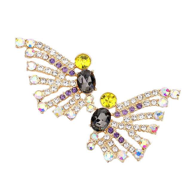 Bubble Stone Cluster Butterfly Evening Earrings - Madeline Love - Flyclothing LLC