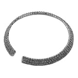 3 Rows Rhinestone Open Choker Necklace - Madeline Love - Flyclothing LLC