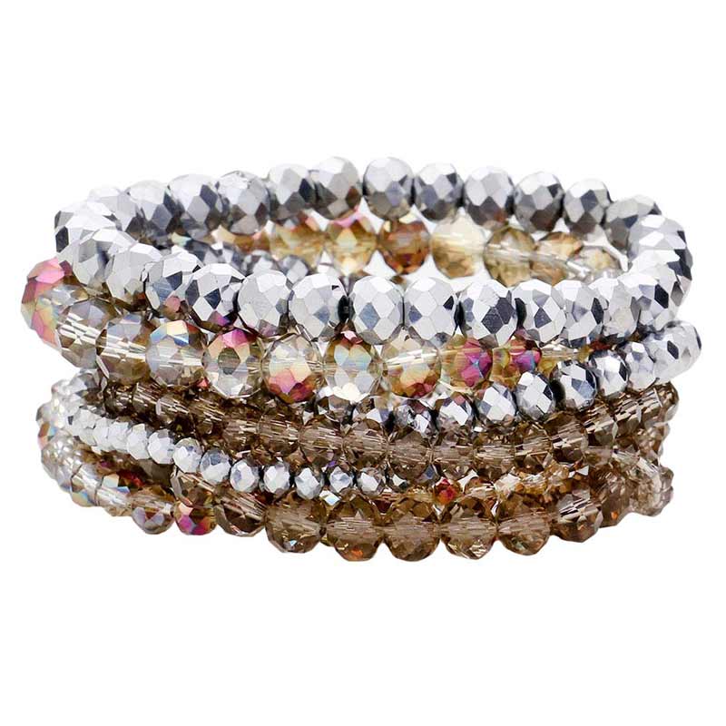 9PCS Faceted Bead Stretch Bracelets - Madeline Love - Flyclothing LLC