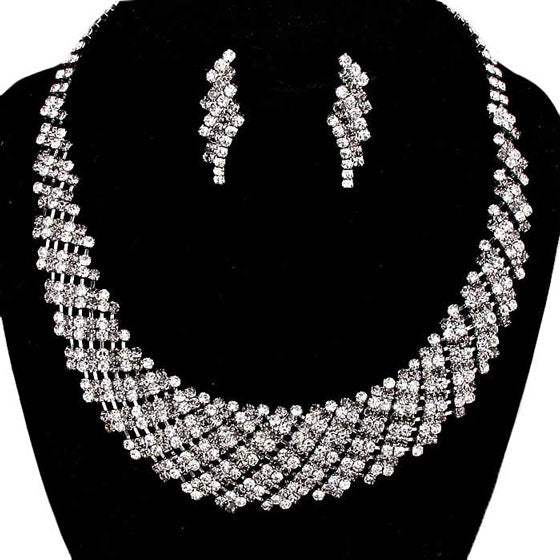Crystal Rhinestone Round Collar Necklace - Madeline Love - Flyclothing LLC