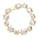 Cushion Square Stone Link Evening Bracelet - Madeline Love - Flyclothing LLC