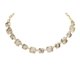 Cushion Square Stone Link Evening Necklace - Madeline Love - Flyclothing LLC