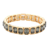 Emerald Cut Stone Stretch Evening Bracelet - Madeline Love - Flyclothing LLC