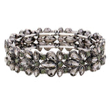 Floral Crystal Stretch Evening Bracelet - Madeline Love - Flyclothing LLC