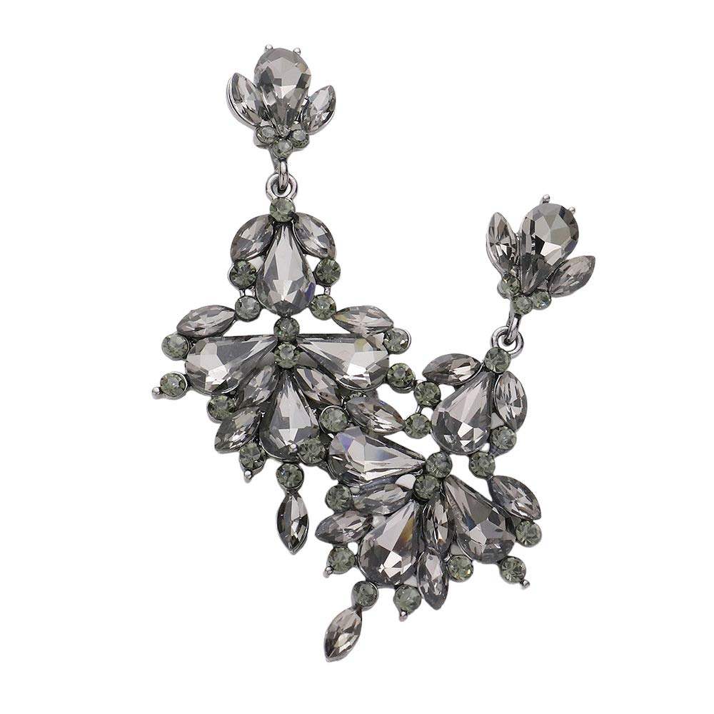 Glass Crystal Statement Evening Earrings - Madeline Love - Flyclothing LLC