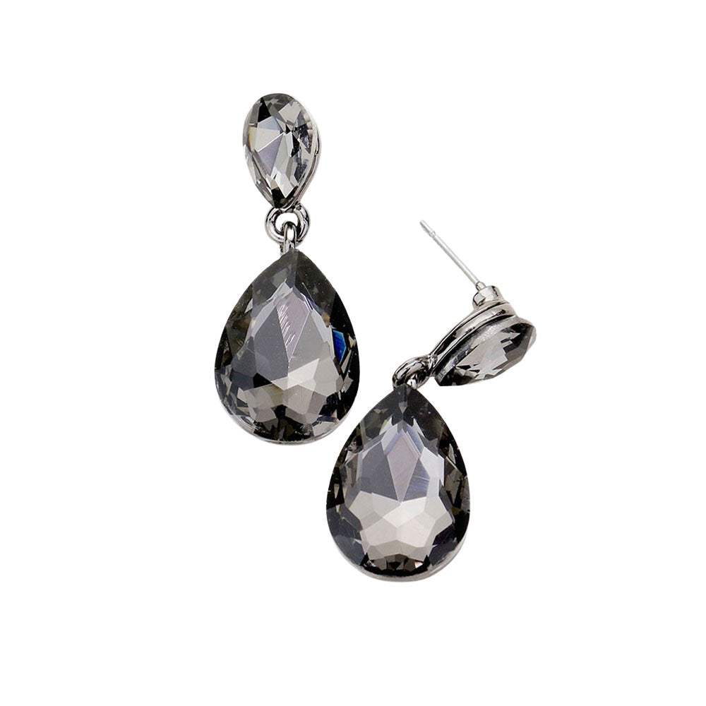 Glass Crystal Teardrop Dangle Earrings - Madeline Love - Flyclothing LLC