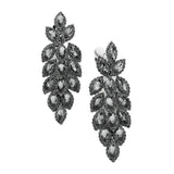Marquise Crystal Oval Cluster Vine Clip On Earrings - Madeline Love - Flyclothing LLC