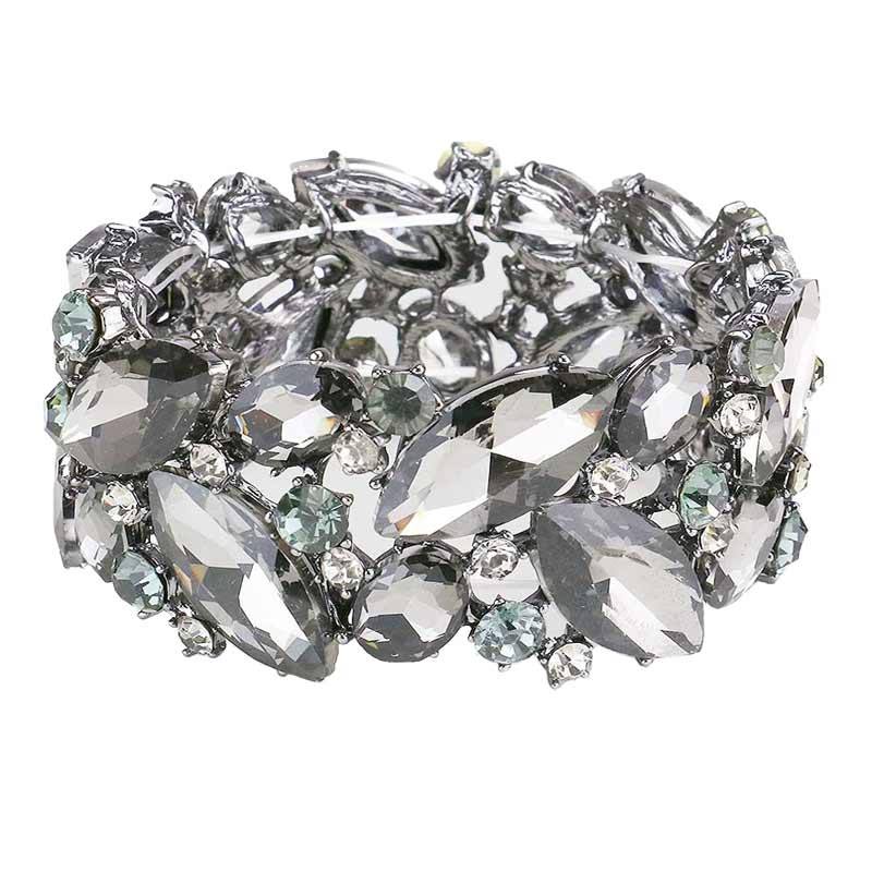 Marquise Crystal Stretch Evening Bracelet - Madeline Love - Flyclothing LLC