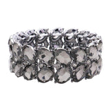 Oval Stone Cluster Stretch Evening Bracelet - Madeline Love - Flyclothing LLC