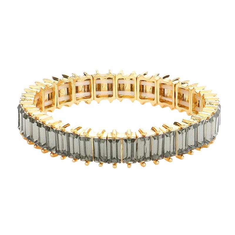 Rectangle Stone Stretch Evening Bracelet - Madeline Love - Flyclothing LLC